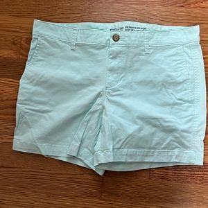 WOMEN’s Khakis by GAP sea foam green 5” shorts
